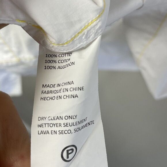 SAUNDERS Collective Nani Dress Womens 2 White Tie Waist Cotton Poplin Pockets - Picture 13 of 13